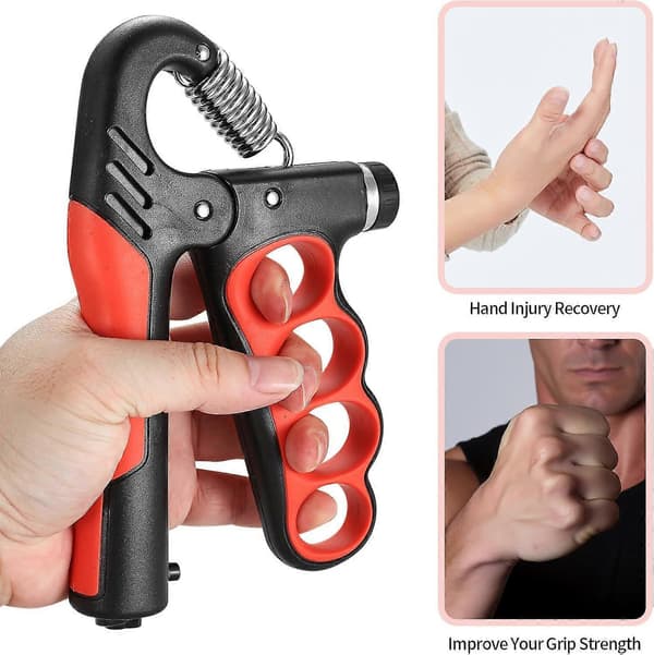 Hand Grip Strengthener, 5-100kg Adjustable Hand Gripper, Forearm Exerciser Kit (Red)