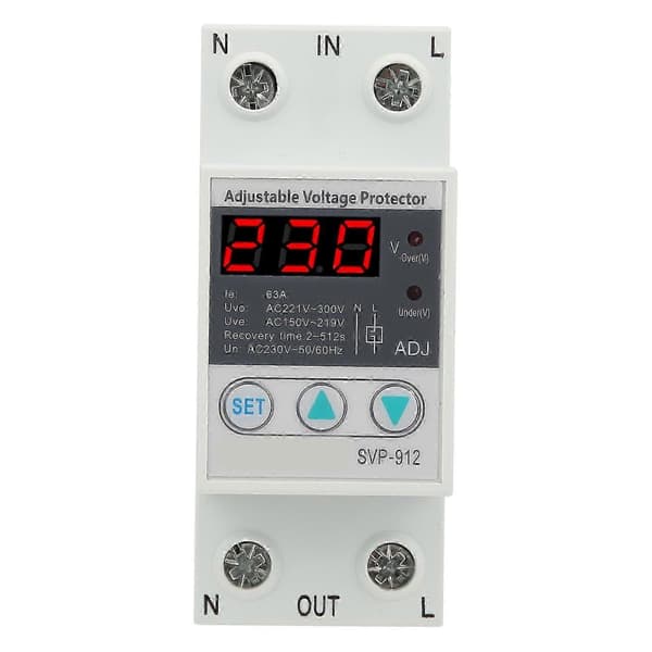 230V Over- og underspenningsvern Justerbart Gjenopprettingsvernrelé Voltmeter SVP91263A