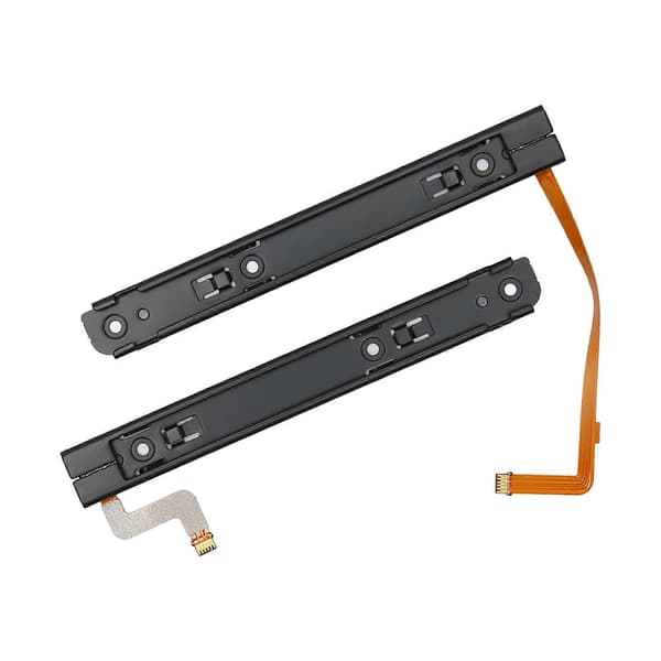 1 par spillekonsol glideskinne professionel udskiftning metal glideskinne med sensor flexkabel til SWITCH OLED-vært