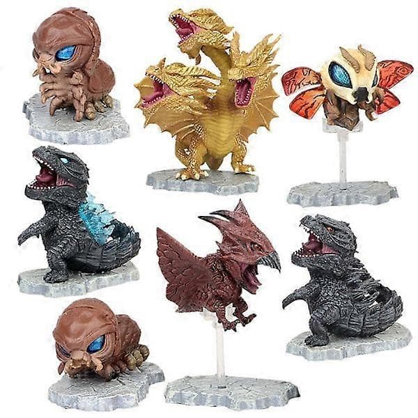 7 st Godzilla Mothra King Ghidorah Figur Leksak Anime Samlingsmodell