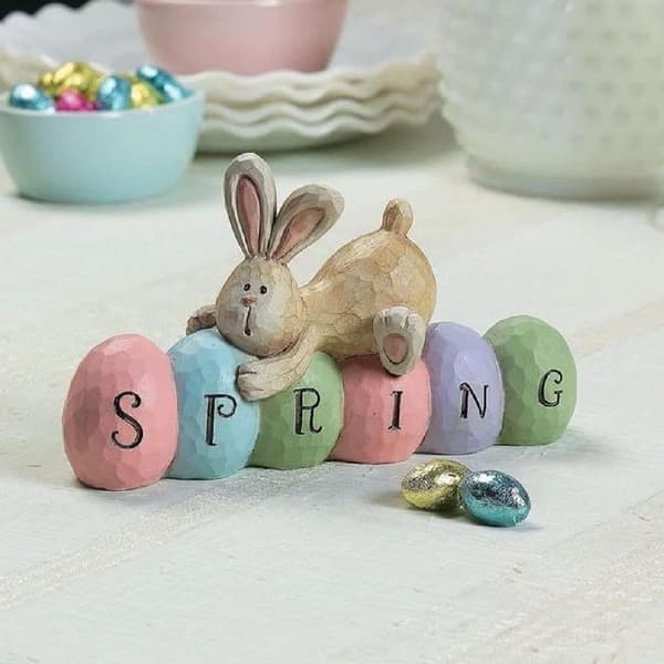 Rabbit Shaped Table Decoration, Happy Easter Bunny Egg Table Decoration, Cute Spring Rabbit Statue Centerpiece, Party Home Holiday Decoration.