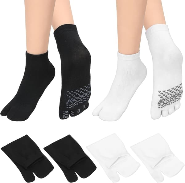 4 par Japan Tabi-sokker for unisex menn kvinner