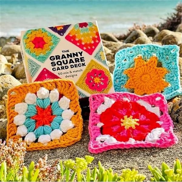 50 st Mixa & Matcha Design Granny Square Kortlekar, Stickningskit för Vuxna