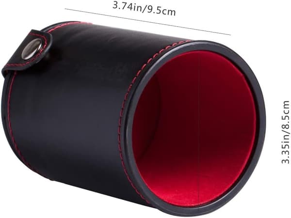 Dice Cup, PU Leather Dice Storage Tool, Stylish Felt Lining and a Quiet Dice Shaker.