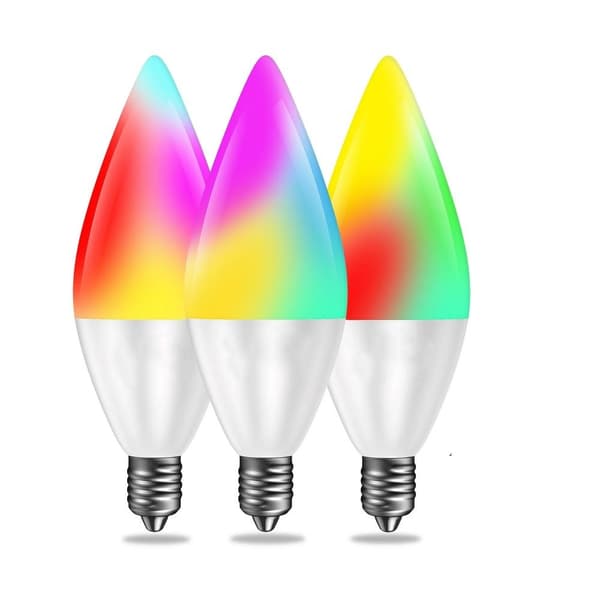 3-pack smart bulbs, light-shaped smart LED bulbs Di, remote control, E12 base 3.5W bulbs, 6500K