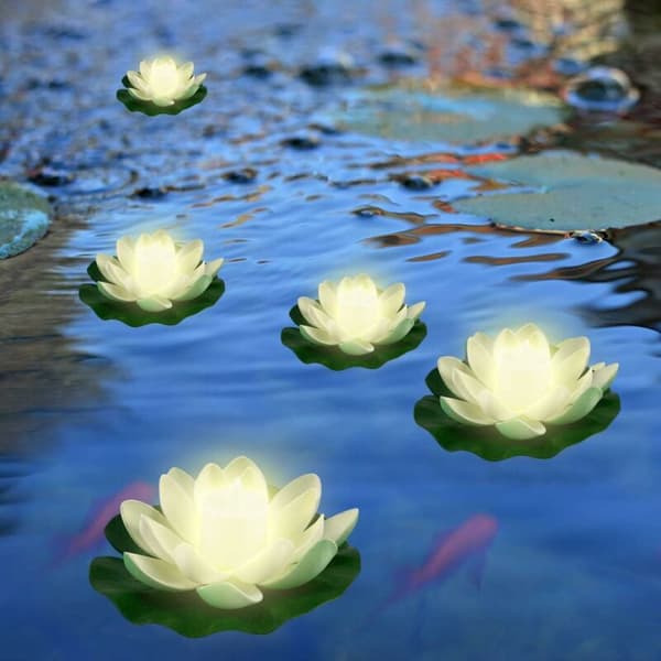 Floating Pool Lights, LED Lotus Flower Lights, Floating LED Light for Swimming