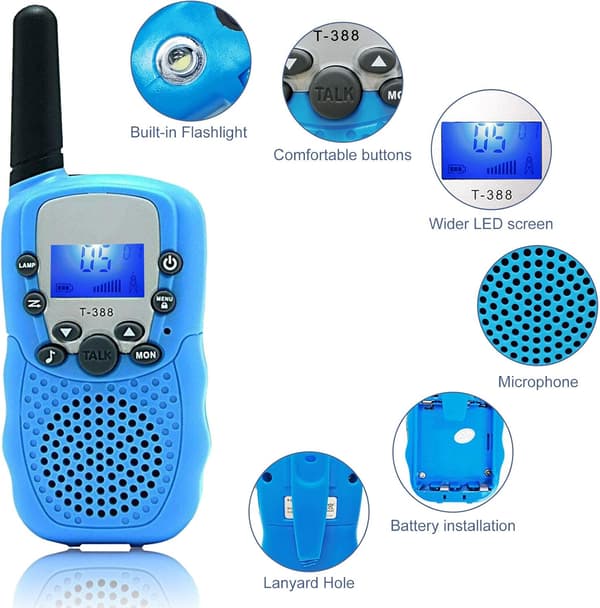 Walkie Talkies til Børn 3 km Rækkevidde