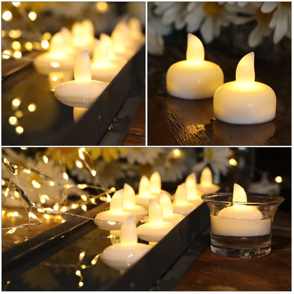 12-delt induktionsflydende lys, der lyser, når de er i vand, romantiske