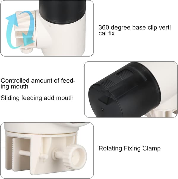 Automatisk fiskefoderautomat, automatisk fiskefoderdispenser, fodertimer, intelligent fiskefoderdispenser med stor kapacitet til akvarium