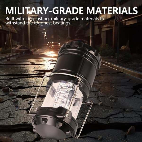Battery-powered foldable camping lantern - 270 Lumen LED lamp for tents, hiking & emergencies, portable & compact