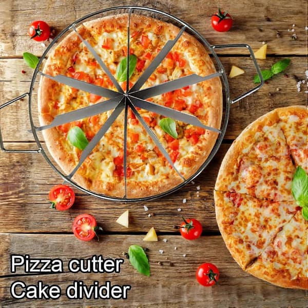 Kake- og pizzakutter i rustfritt stål for jevne skiver Bryllupsfest Dessert 10 kutt