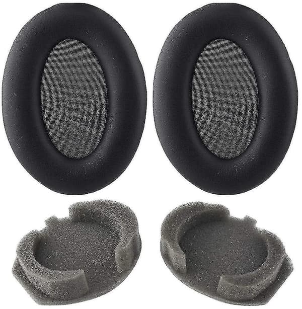Øreputer til Sony WH-1000XM3 trådløse hodetelefoner, erstatningsøreputer - proteinlær svart-B6