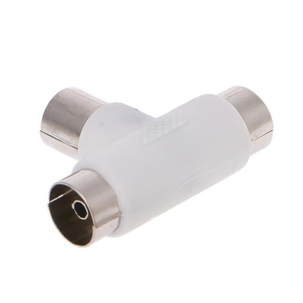 2-vejs TV T-splitter Antenne Koaksialkabel Han Til 2x Hun C