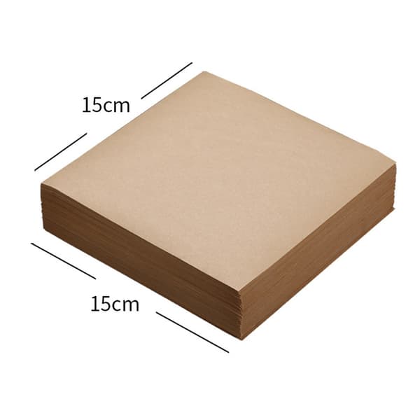 500 st vaxpapper för mat, korgfoder, matpicknickpapper, fettsäkert deli-omslagspapper, 15x15 cm (naturgul)