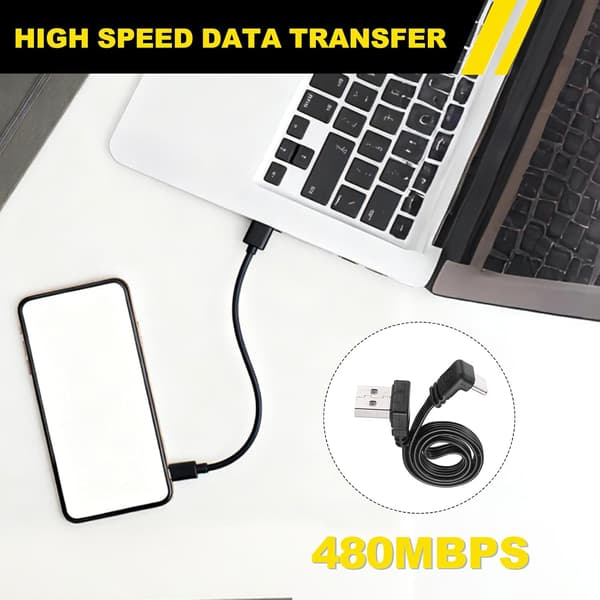 90 graders USB A till C-kabel 11,8 typ silikon rätvinklig USB A hane Beige 2 Yard