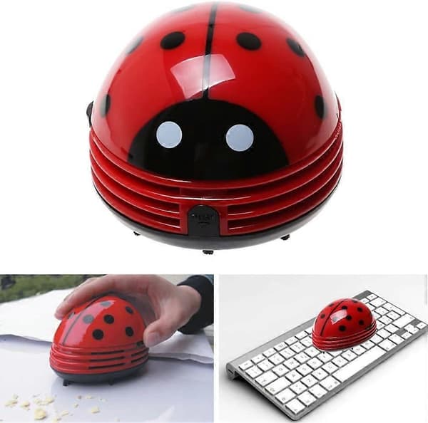Mini Desktop Vacuum Cleaner Ladybug Design Home Office Dust Desk Collector Sweeper Table Vacuum Cleaner, Computer