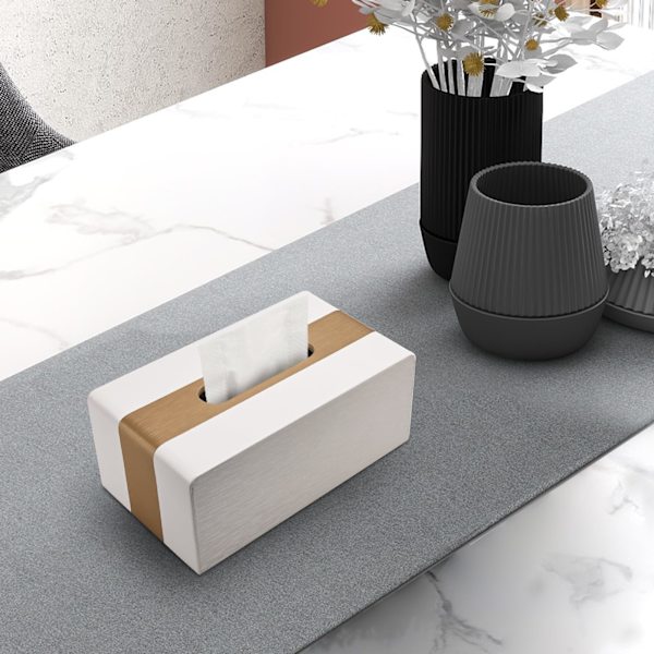 Servettlådeöverdrag, Nya Kleenex-lådeöverdrag Rektangulär Servetthållare för Hem/Kontor/Bil Dekoration Vit