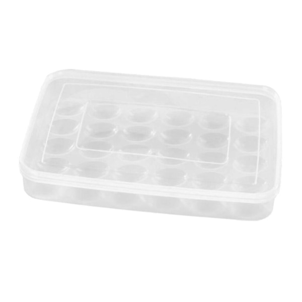30 gitter med stor kapasitet egg støtsikker holder Plast eggbeholder med deksel Oppbevaringsboks Skuff for kjøleskap Hvit White
