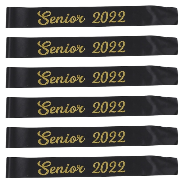 6 stk. Sygeplejerskegaver Senior Sash Cheer Senior Night Party Sash Klasse Sash Skønhedskonkurrence Sash Black 80x9.5cm