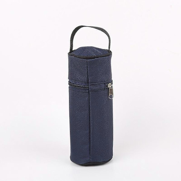 Vattenflaskväska med dragkedja, mjölkflaskväska för promenader, resor, vandring, röd, mörkblå Dark Blue 8.5cmx22cm