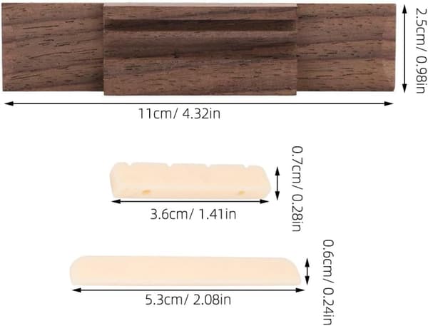 Ukulele del tilbehør Træbro Sadel Sadel Premium Træmateriale Brun Let at bruge Udskift bro