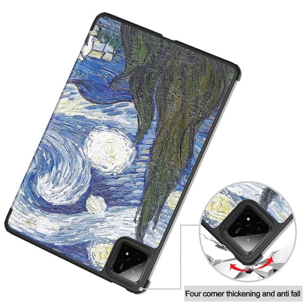 Til Xiaomi Pad 7 Pro/Pad 7 Etui Mønstertryk Læder Stativ Tabletcover-Stjernehimmel Multicolor Starry Sky Multicolor Starry Sky