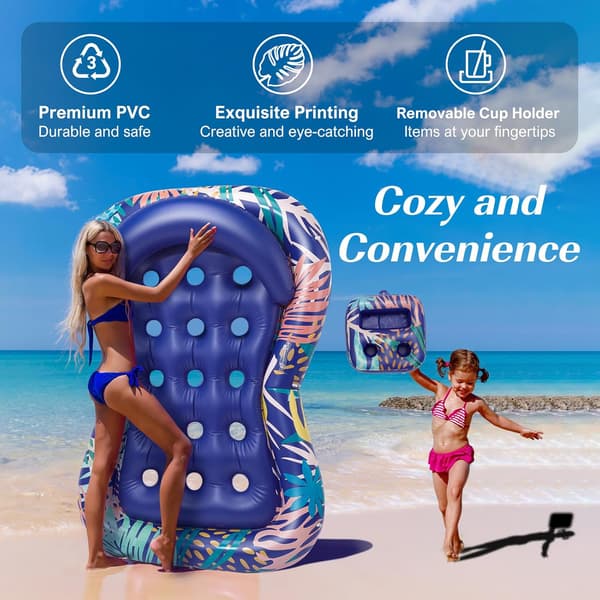 Inflatable Whale Pool Toy, Pool Toy with Cup Holder, Pool Toy