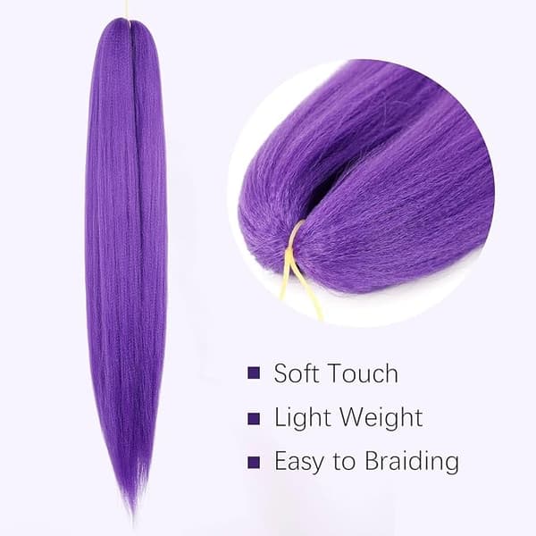Lila Flätat Hår 4-pack 66 cm | För Halloween Kostym Cosplay Scenfest