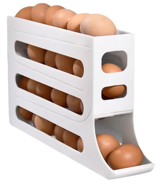 4-layer egg container for refrigerator, egg dispenser, egg holder, egg storage for 30 eggs 150 150