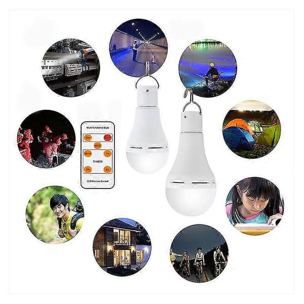 USB Rechargeable Lamp With Remote Control, 7W LED Battery Lights, E27 Touch Dimmable Lamp With Timer Function, Outdoor Cam [DB]