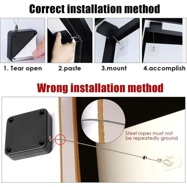 2-pack Black Automatic Door Closers with Drawstring, No Drilling, Door Openers for Home Office Interior Doors