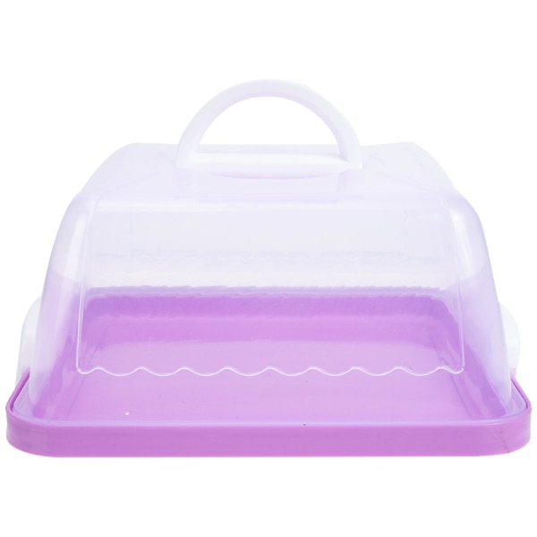 Bærbar Kageboks med Håndtag Plastik Kagebeholder med Låg Lilla 25,5x25,5cm Purple 25.5x25.5cm