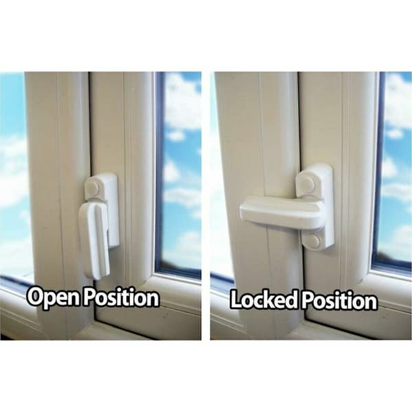 4 vinduslåser i sinklegering - 4 hvite dørlåser - Upvc/Pvc hjemmesikkerhet