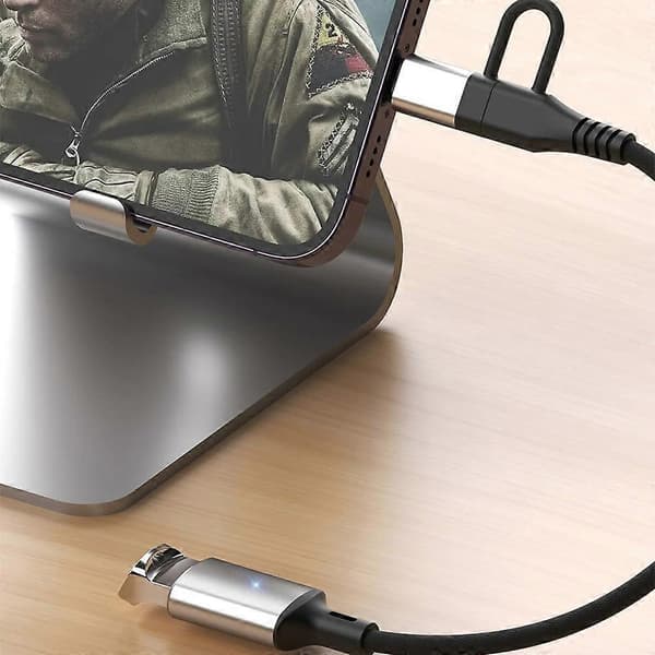 JS-112 2-i-1 Type-C/Lightning Han til USB Hun OTG Adapterkabel, 0,15m - Sølv