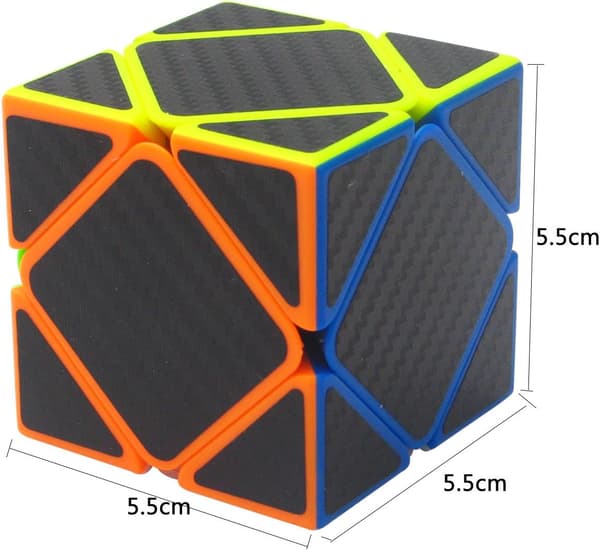 Skewb Puzzle Cube New Cubo Super Fast Carbon Fiber Sticker