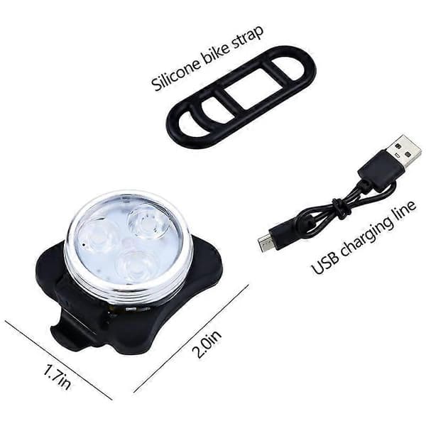 {hw} USB Rechargeable Bicycle Light Set Front Light (White Light) & Tail Light (LED Red Light) for Road Bike