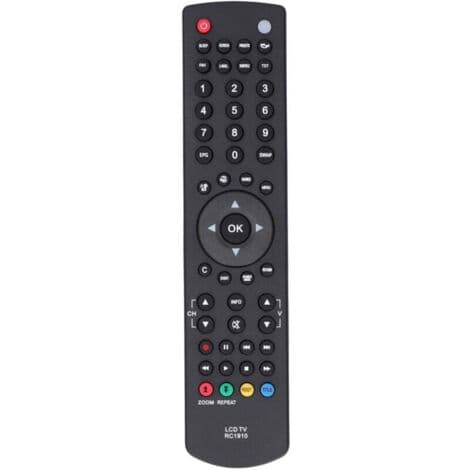 Remote Control for Toshiba LCD TV Universal Replacement Accessory Rc1910 Black (DB)