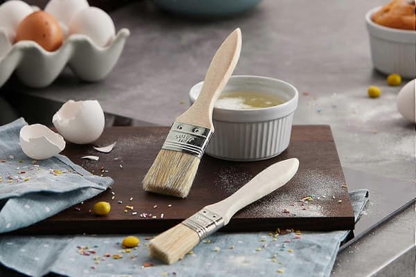 Bred pensel i tre for marinering/baking (2 stk.), Brun