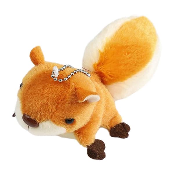 A Cute Mini Squirrel Plush Doll Pendant Decoration Keychain Keyring Oversized Tail Squirrel Birthday Gift
