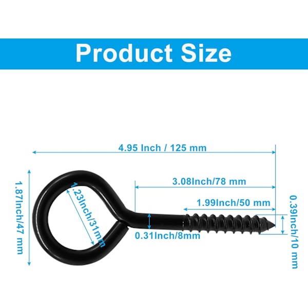 4 stk. 5 tommer øjekroge 4 stk. sorte 5 tommer item_package_quantity