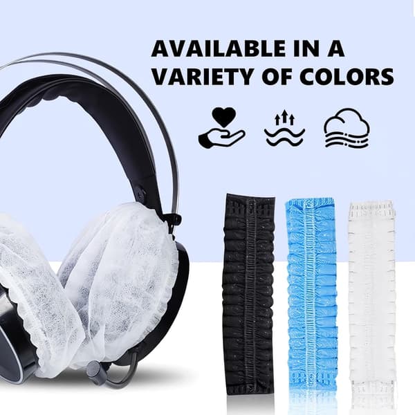 Elastic Hygienic Headphone Covers - 100-pack - Non-woven Fabric Headphone Covers