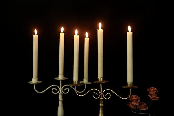 6-pack Ivory Flameless Taper Candles, Flickering with Remote Control (2 x 24.5 cm)