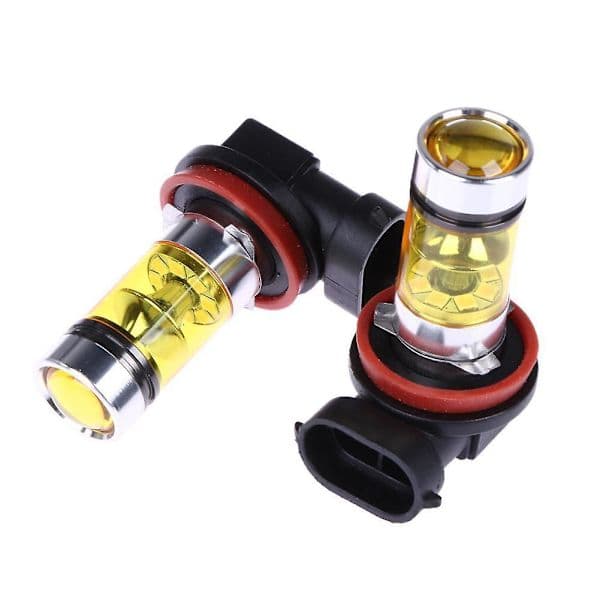 LED-pærer 100W H8 H11 gule tåkelys 2828 20LED frontlykter