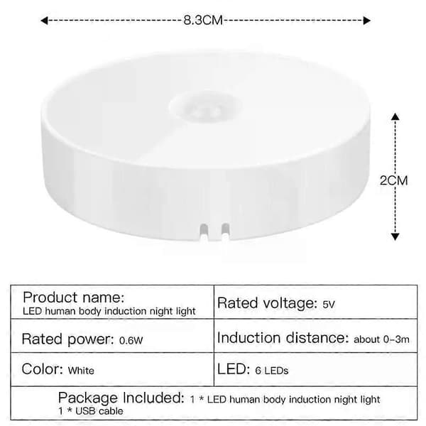 Motion Sensor Wall Lamp Intelligent Cabinet Lighting LED Night Light Energy Saving Home Bedroom USB Rechargeable 1PC 1PC