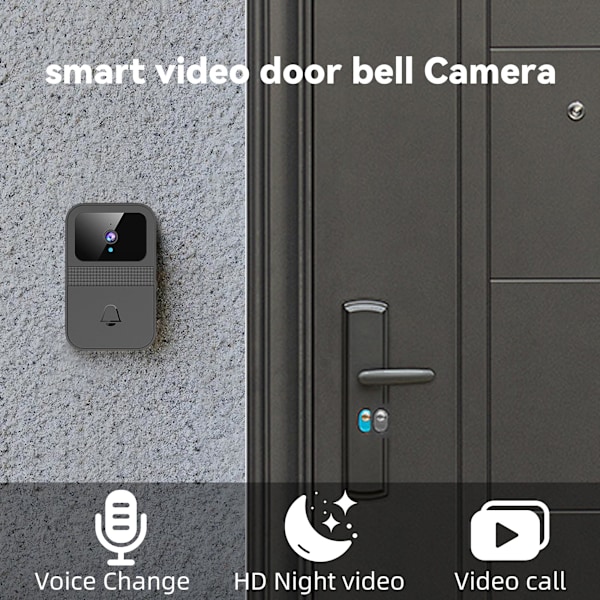 Intelligent visuell dörrklocka, universell dörrklocka, fjärrövervakning av hemmet, videointercom, högupplöst nattvisionsfångst