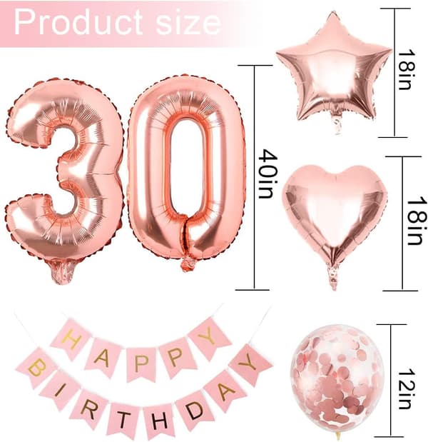 30-årsdag, 30-årsdekorasjon, 30 ballongdekorasjon,