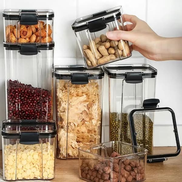 4-pack Food Storage Containers with Lids, Perfect for Pantry Organization and Storage