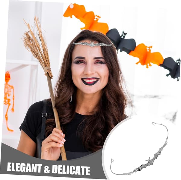 Gotisk flaggermushodebånd til Halloween, flaggermuskrone i vintagestil