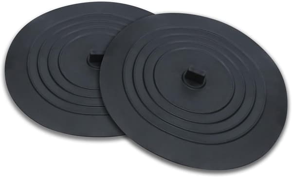 Pakke med silikoneafløbspropper, vaskepropper, badekarsprop, 15 cm, til vask, badekar, sort