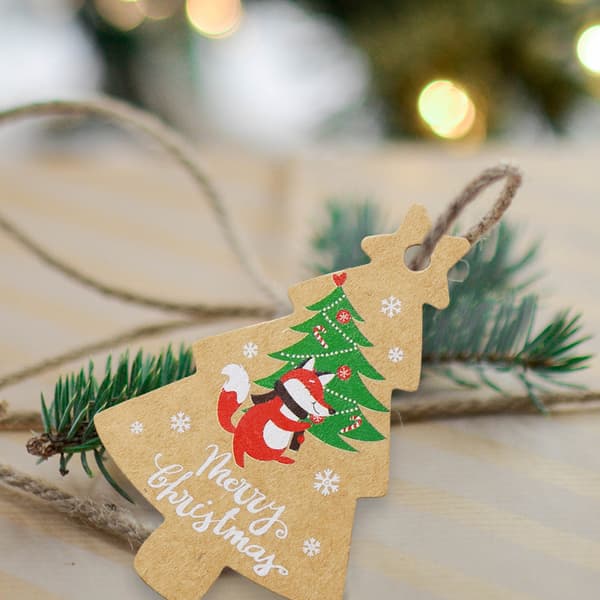 Julklappsetiketter 100 st Julklappsetiketter för presenter med 2 Tw